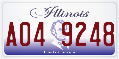 IL license plate A049248