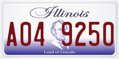 IL license plate A049250