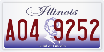 IL license plate A049252