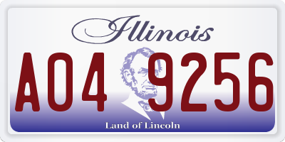 IL license plate A049256