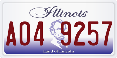 IL license plate A049257