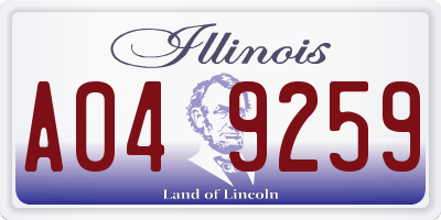 IL license plate A049259