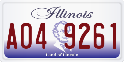 IL license plate A049261