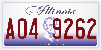 IL license plate A049262