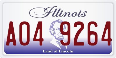 IL license plate A049264