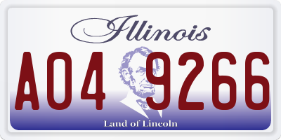 IL license plate A049266