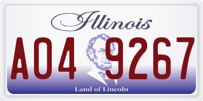 IL license plate A049267