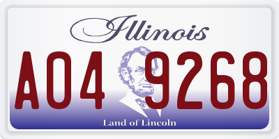 IL license plate A049268