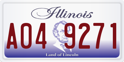 IL license plate A049271