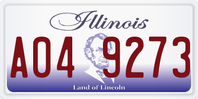 IL license plate A049273