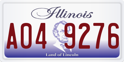 IL license plate A049276