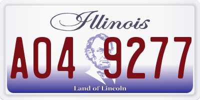 IL license plate A049277