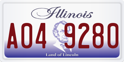 IL license plate A049280
