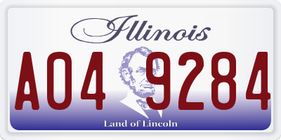 IL license plate A049284