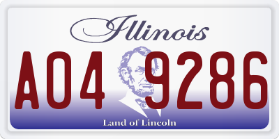IL license plate A049286
