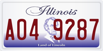 IL license plate A049287