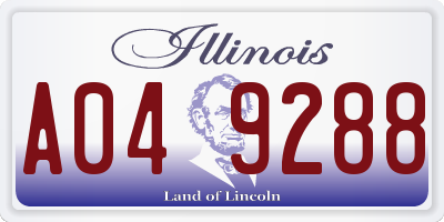 IL license plate A049288