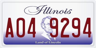 IL license plate A049294