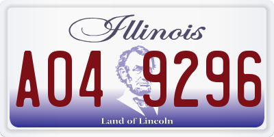IL license plate A049296