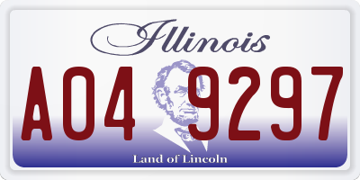 IL license plate A049297