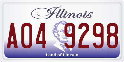 IL license plate A049298
