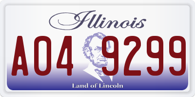 IL license plate A049299