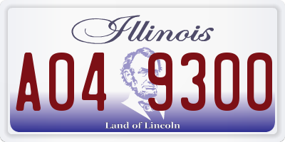 IL license plate A049300