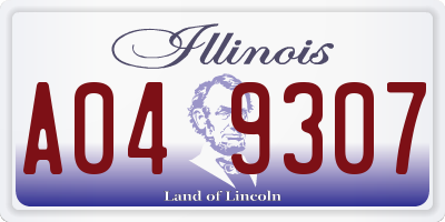 IL license plate A049307