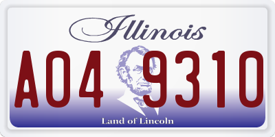 IL license plate A049310
