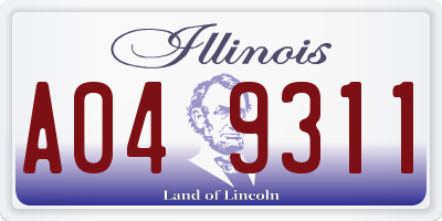 IL license plate A049311