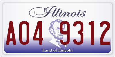 IL license plate A049312