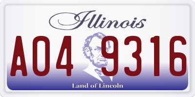 IL license plate A049316