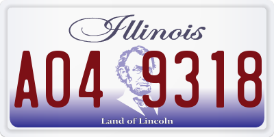 IL license plate A049318