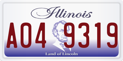 IL license plate A049319