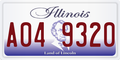 IL license plate A049320