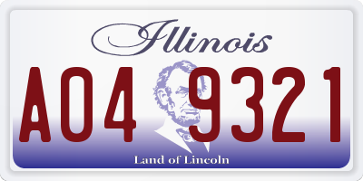 IL license plate A049321