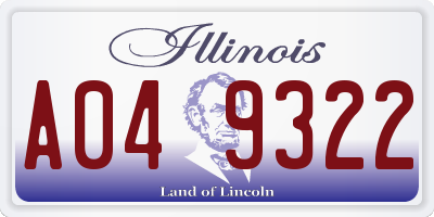 IL license plate A049322