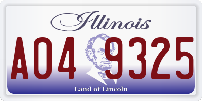 IL license plate A049325