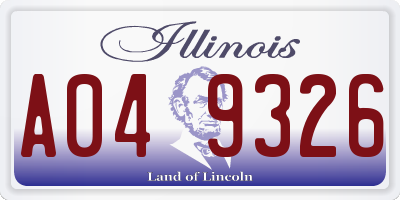 IL license plate A049326