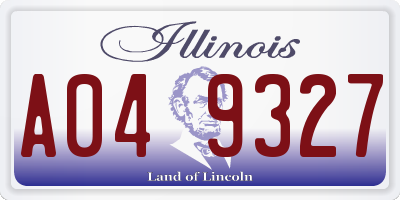 IL license plate A049327