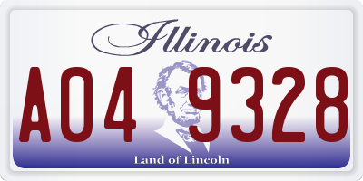 IL license plate A049328