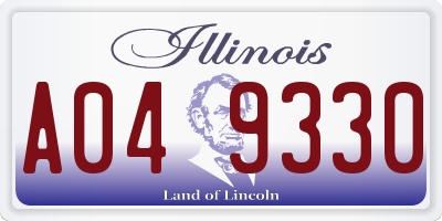 IL license plate A049330