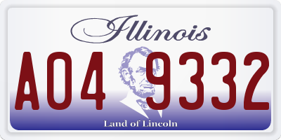 IL license plate A049332