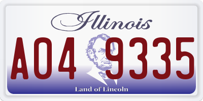 IL license plate A049335