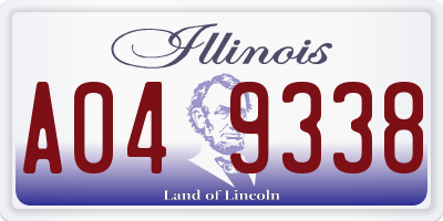 IL license plate A049338