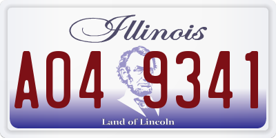 IL license plate A049341