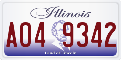 IL license plate A049342