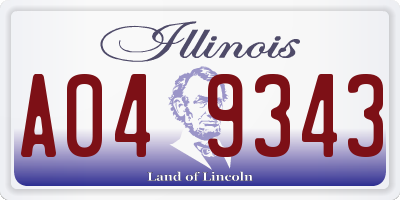 IL license plate A049343
