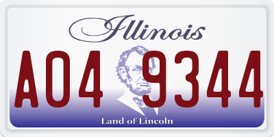 IL license plate A049344