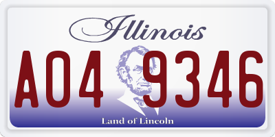 IL license plate A049346